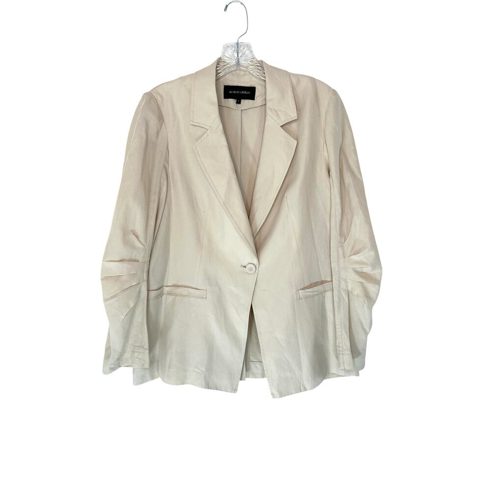 Kobi Halperin Cream Langenlook Relaxed Torryn Linen Blend Blazer Size Small‎